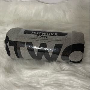 HOTWORX Non Slip Yoga Towel Gray Gripper Bottom Cloth 30" x 79" Mat Anti Slip